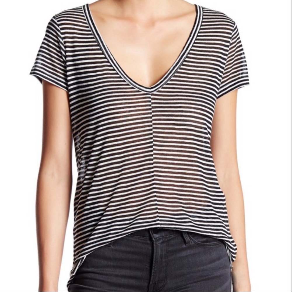 Paige Hadley striped v-neck soft t-shirt